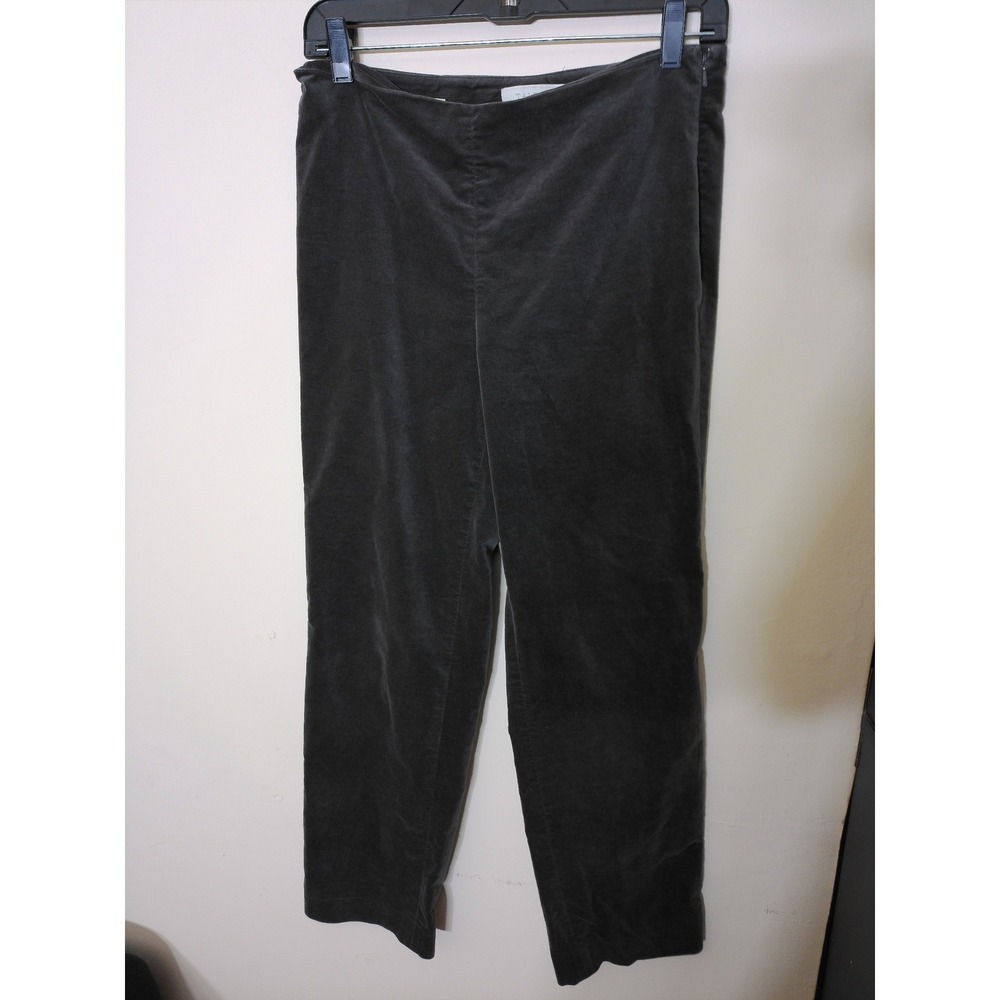 Talbots Classic Side Zip Pants Womens 6P Grey Velvet Straight Leg Academia 2173